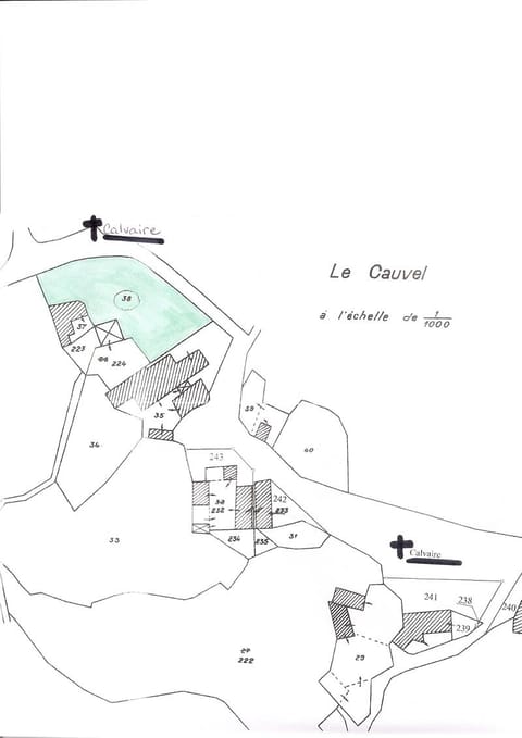 Plan ancien du hameau de Cauvel